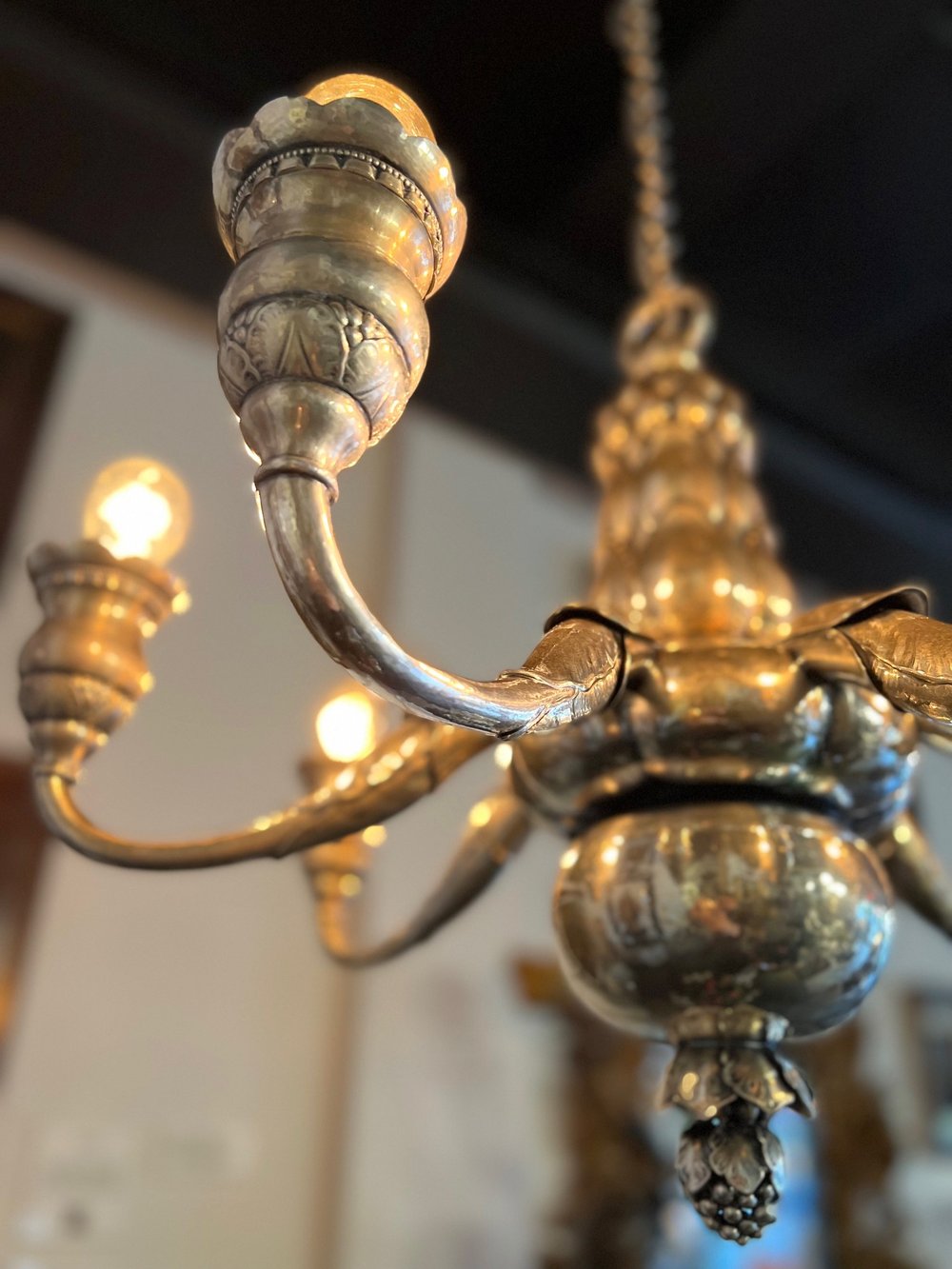 20th Century Sterling Silver Seven Light Chandelier by Georg